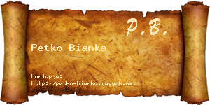 Petko Bianka névjegykártya